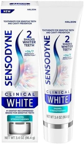 Senso~dyne Clinical Mint Flavor White Toothpaste for Sensitive Teeth, Enamel Strengthening, 3.4 oz, (Pack of 1) Generic