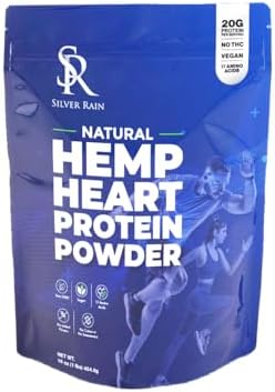 Silver Rain Plant-Based 100% All-Natural Hemp Heart Protein Powder (Порошок), Keto & Vegan Diet, 1 lb (Фунты) Bag | 20 Grams of Protein | Smoothies, Baking, and Food Recipes Silver Rain