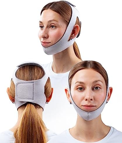 BRISON Anti Snoring Chin Strap - Adjustable Snore Stopping Device Face Mask Bandage Keeping Mouth Closed - Mouth Nasal Breathing Women Men, Grey BRISON