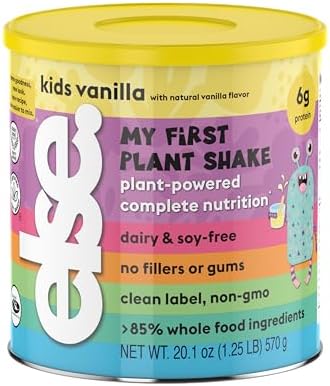 Else Nutrition Plant-based Kids Protein Shake Powder (Порошок) for Ages 2-12. Dairy-free First Kids Complete Nutrition Shake with plant protein and 25 Vitamins & Minerals, Vanilla, 1- Pack Else Nutrition