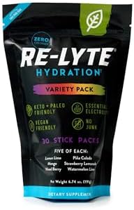 REDMOND Re-Lyte Hydration Electrolyte Mix, Variety Pack, 30 Stick Packs Redmond