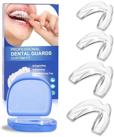 4 Pack Mouth Guard for Grinding Teeth at Night,Two Size Night Guards for Teeth Grinding,Sleep Mouth Guard, Reusable Teeth Grinding Mouth Guard, Mouthguards for Grinding of Teeth Winglov