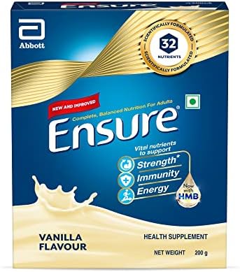 ABBOTT Ensure Vanilla Drink Powder (Порошок) Dietary Supplement for Adults of All Age (200 Grams) - Refill Pack Ensure