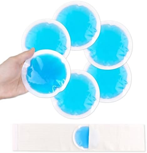 NEWGO Small Ice Packs for Injuries, 6 Pack Round Ice Packs for Face, Hot and Cold Gel Ice Pack Circular Cold Compress with Cloth Backing & Sleeve for Pain Relief, Toothaches, Breast Surgery NEWGO