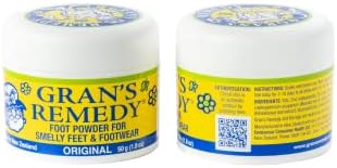 Gran's Remedy Original Unscented Shoe Deodorizer and Foot Powder - Effective Shoe Odor Eliminator in Travel Size - Talcum Powder Formula Absorbs Sweat and Moisture - Foot Spray Alternative (Shaker) Gran's Remedy