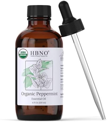 HBNO California Bottled Organic Tea Tree Oil for Skin 4 fl oz (120ml) - USDA Certified Organic Tea Tree Oil for Hair - Tea Tree Essential Oil for Aromatherapy, Tea Tree Oil for Face Hbno