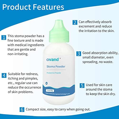 Stoma Powder,Ostomy Skin Barrier Powder,Ostomy Bag Protect Skin Barrier Adhesive & Filler Ovand