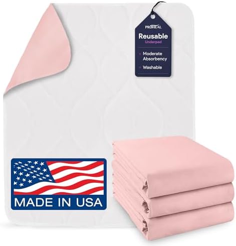 Incontinence Bed Pads Washable - Reusable Waterproof Bed Pads - Soft and Leak Proof Chucks - Moderate Absorbent Pee Pads for Adults - Withstands Extensive Washing - 34" x 36" - 3 Pack ProHeal