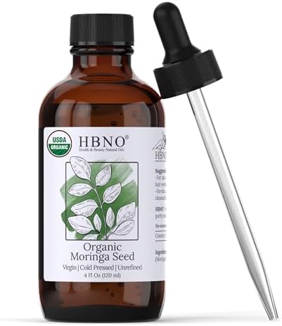 HBNO Organic Camellia Oil - Huge 4 oz (120ml) Value Size - USDA Certified Organic Camellia Oil, Cold Pressed Carrier Oil for Face, Body, Lips, Nails, Shampoo & Conditioner HBNO