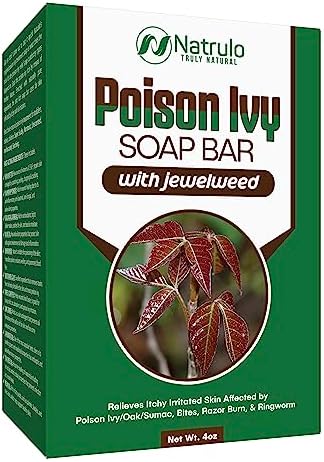 Natrulo Poison Ivy Soap Bar - All Natural Poison Ivy Treatment - Anti-Itch Skin Cleanser Bar for Poison Ivy, Poison Oak & Sumac - Removes Oils, Soothes & Relieves Rashes - 4 oz (Унции) Bar Made in USA Natrulo