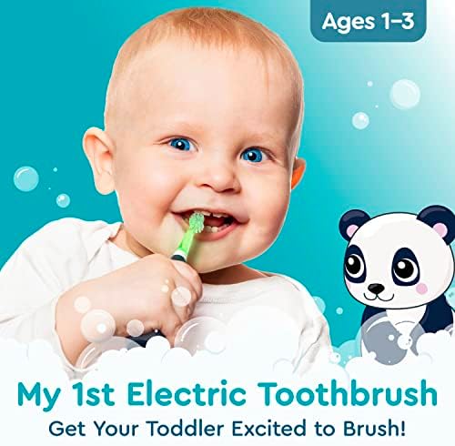 Little Brusheez® Toddlers’ Sonic Toothbrush - Safe & Gentle Toothbrush for Ages 1-3 with Built-In, Light-Up 2-Minute Timer, Extra Brush Head, & Storage Base for First-Time Brushers (Rex the Dinosaur) Brusheez