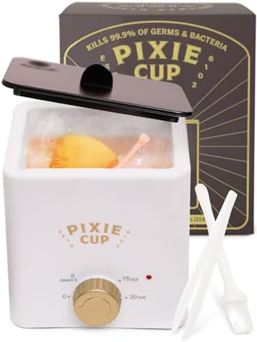 Pixie Menstrual Cup & Disc Boiler Sterilizer - Easily Submerge & Clean Your Period Cup in Boiling Water! Kills 99.9% of Germs with Cleaner Boiling Solution - The Most Soothing Way to Wash Your Cup Pixie Cup