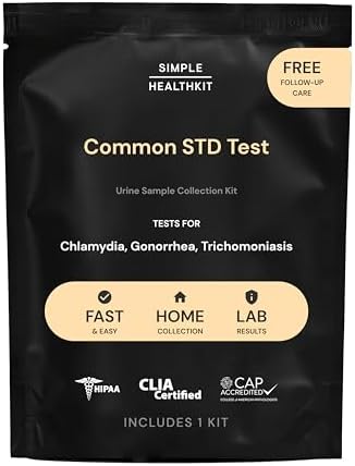 At-Home STD Test for Chlamydia, Gonorrhea, and Trichomoniasis - Tests for 3 Most Common STDs - STD Testing Kit - Free Follow Up Care & Fast Lab Results Simple HealthKit