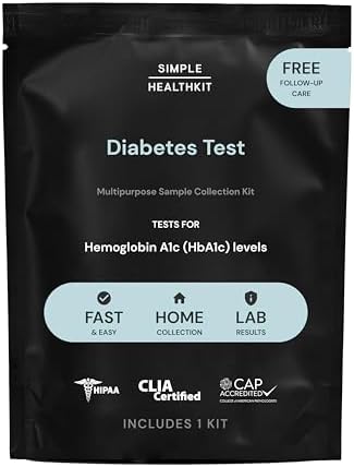 At-Home Diabetes Test Kit for Hemoglobin A1c (HbA1c) Levels - Diabetes Testing Kit - Pre-Diabetes Screening - A1c Home Test Kit - Free Follow Up Care & Fast Lab Results Simple HealthKit