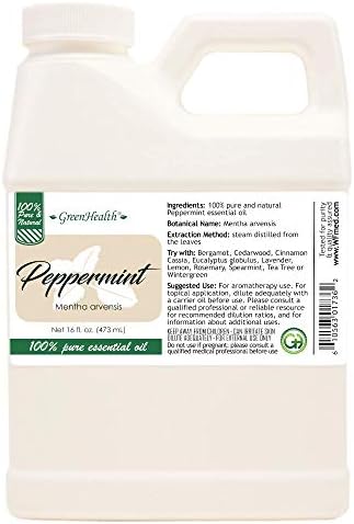 Pack of 2-16 fl oz - Peppermint Essential Oil - 100% Uncut - GreenHealth GreenHealth