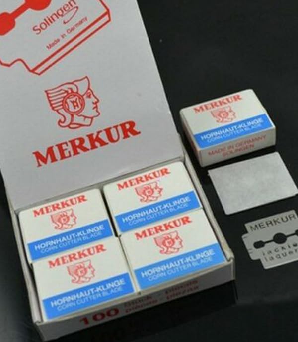 100pcs Merkur Solingen Germany Platinum Coated Corn Callus Remover Blades Hashir Professional