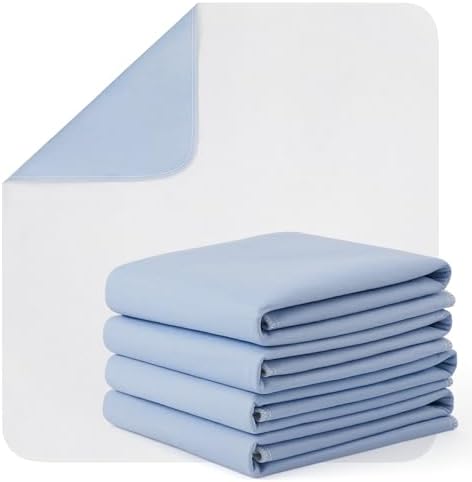 Washable Incontinence Bed Pad, 36x38 Inch-4 Packs Reusable Bed Underpads, Waterproof Bed Pad with Better Liquid Absorption Perfect for Kids, Adults, Elderly, and Pets BHVESLL