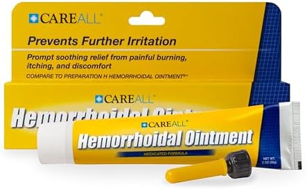 CareAll Hemorrhoidal Ointment 2.0 oz with Applicator. Helps Relieve Burning, Itching, and Discomfort Associated with Inflamed Hemorrhoidal Tissues. Dye, Phthalate, and Fragrance Free CareAll