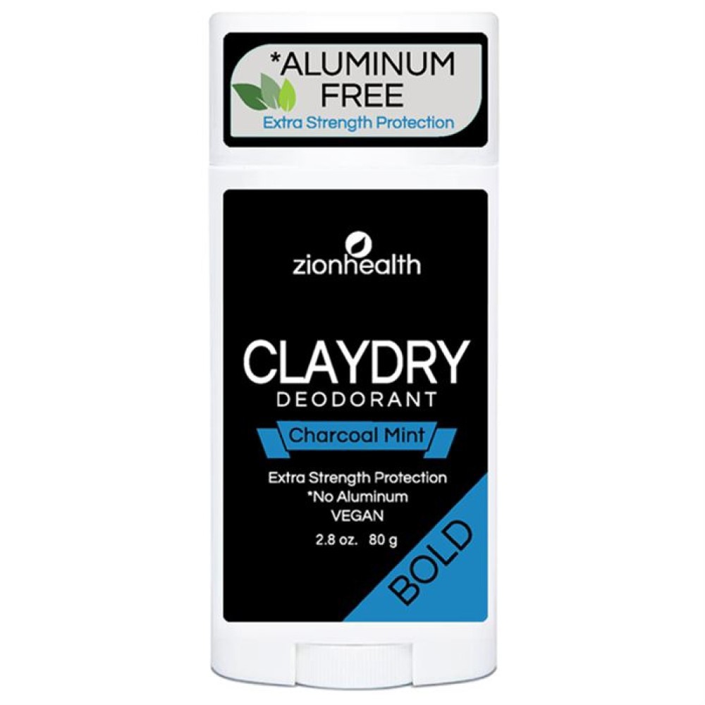 Clay Dry Deodorant Aluminum Free Bold - Charcoal Mint -- 2.8 oz Zion Health