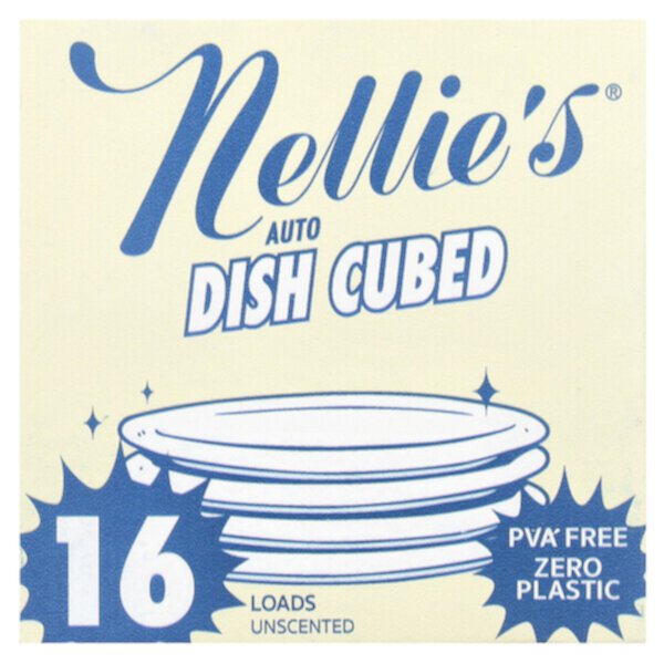 Auto Dish Cubed, Unscented, 16 Cubes Nellie's