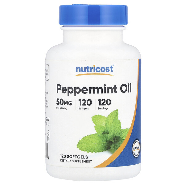 Peppermint Oil, 50 mg, 120 Softgels (Мягкие капсулы) Nutricost