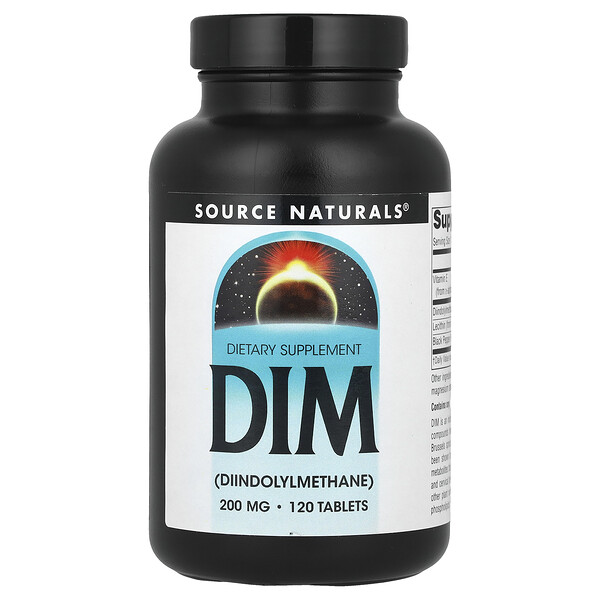 DIM, 200 mg, 120 Tablets (Таблетки) Source Naturals