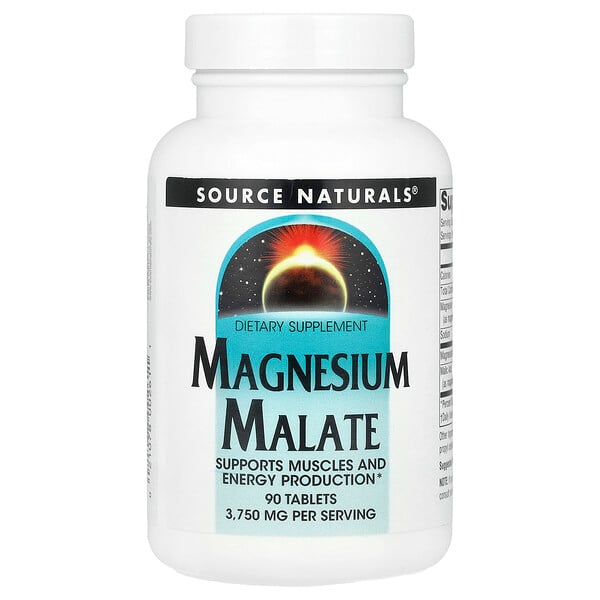 Magnesium Malate, 3,750 mg, 90 Tablets (Таблетки) (1,250 mg Per Tablet) Source Naturals