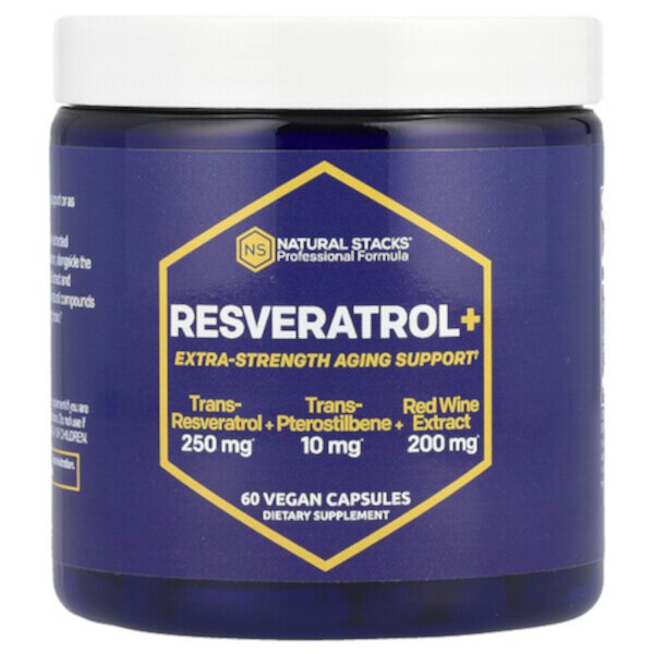 Resveratrol+, 60 Vegan Capsules (Веганские капсулы) Natural Stacks