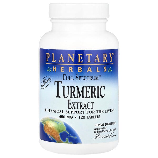 Full Spectrum™ Turmeric Extract , 450 mg, 120 Tablets (Таблетки) Planetary Herbals