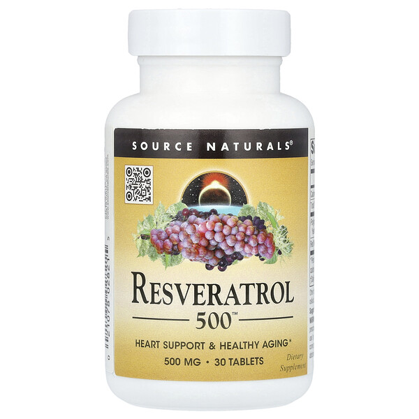 Resveratrol 500™, 500 mg, 30 Tablets (Таблетки) Source Naturals