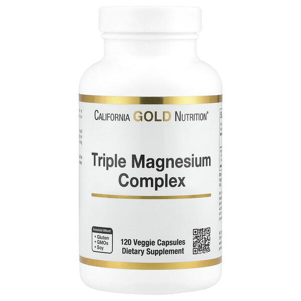 Triple Magnesium Complex, 120 Veggie Capsules (Капсулы на растительной основе) California Gold Nutrition