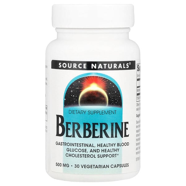 Berberine, 500 mg , 30 Vegetarian Capsules (Вегетарианские капсулы) Source Naturals