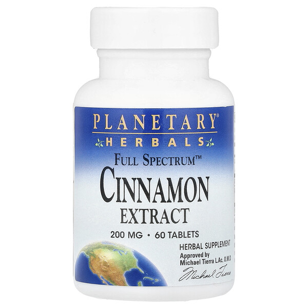 Full Spectrum™ Cinnamon Extract, 400 mg, 60 Tablets (Таблетки) (200 mg per Tablet) Planetary Herbals