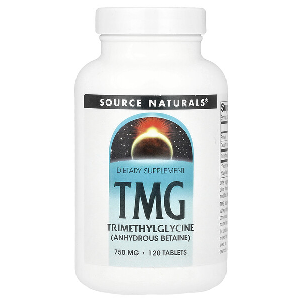 TMG 750 мг, 120 таблеток - Триметилглицин для вегетарианцев Source Naturals