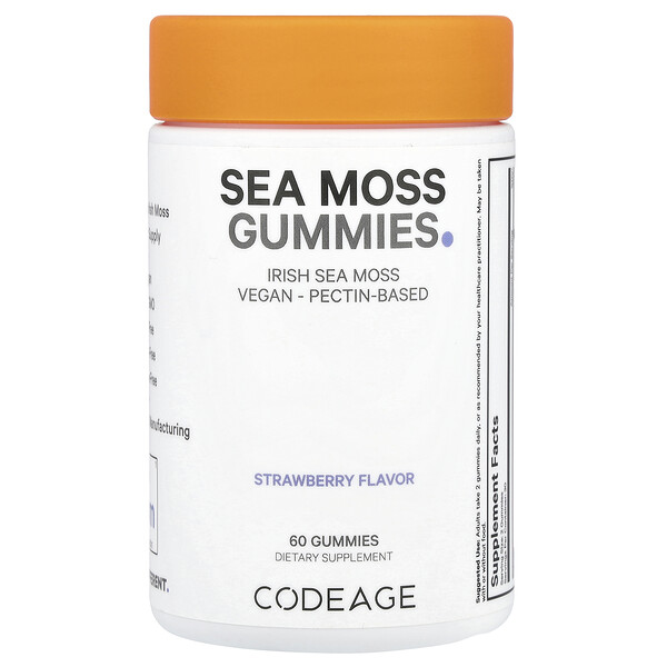 Sea Moss Gummies (Жевательные конфеты), Strawberry, 60 Gummies Codeage