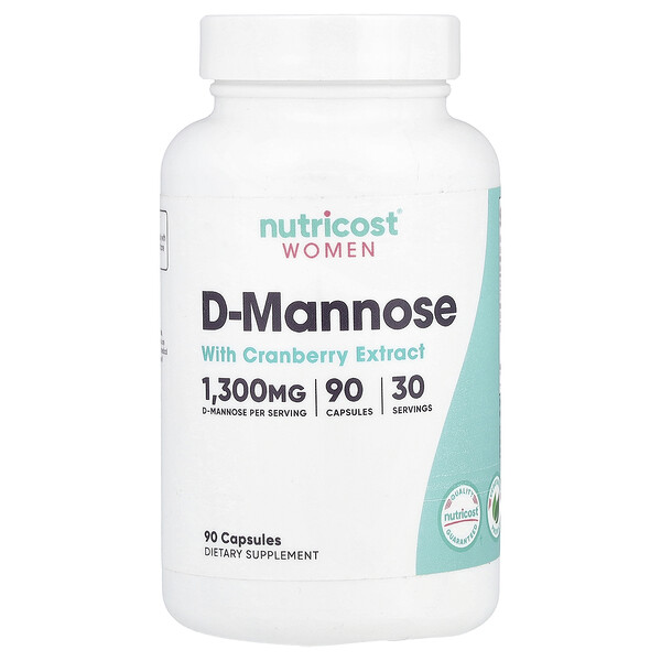 Women, D-Mannose with Cranberry Extract, 90 Capsules (Капсулы) Nutricost