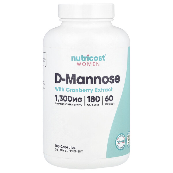 Women, D-Mannose with Cranberry Extract, 180 Capsules (Капсулы) Nutricost