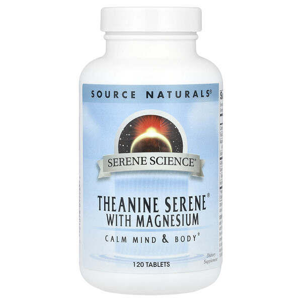 Theanine Serene® With Magnesium, 120 Tablets (Таблетки) Source Naturals