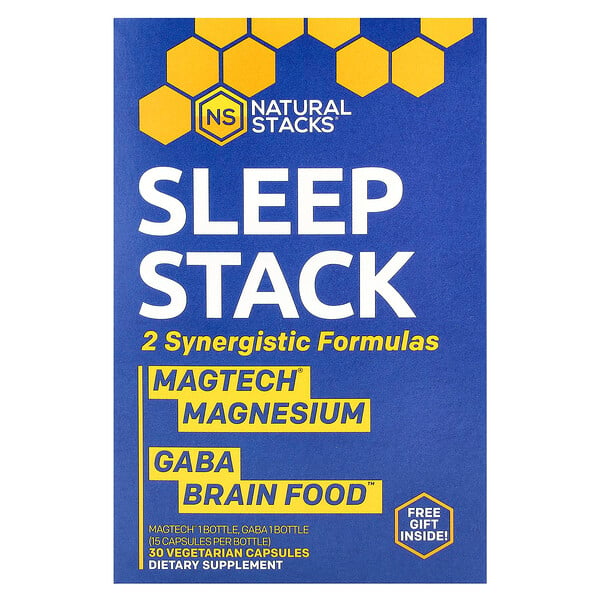 Sleep Stack, 2 Bottles, 15 Vegetarian Capsules (Вегетарианские капсулы) Each Natural Stacks