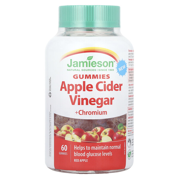 Apple Cider Vinegar + Chromium Gummies (Жевательные конфеты), Red Apple, 60 Gummies Jamieson Vitamins