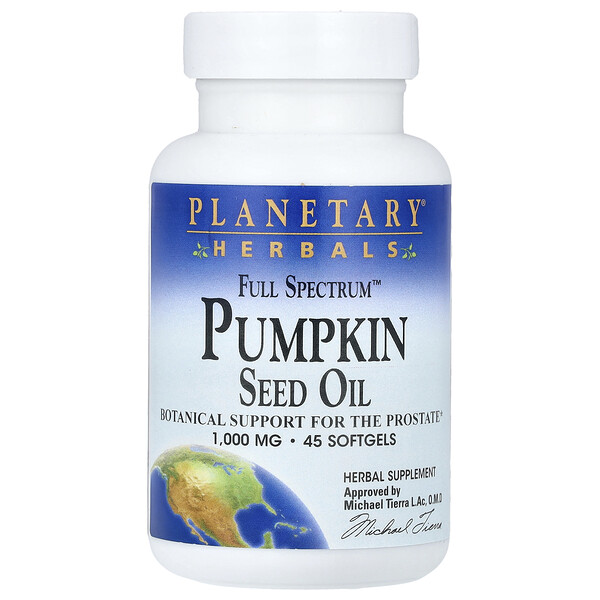 Full Spectrum™ Pumpkin Seed Oil, 2,000 mg, 45 Softgels (Мягкие капсулы) (1,000 mg per Softgel) Planetary Herbals