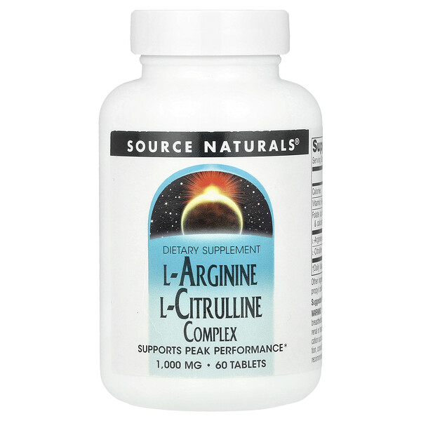 L-Arginine L-Citrulline Complex, 60 Tablets (Таблетки) Source Naturals