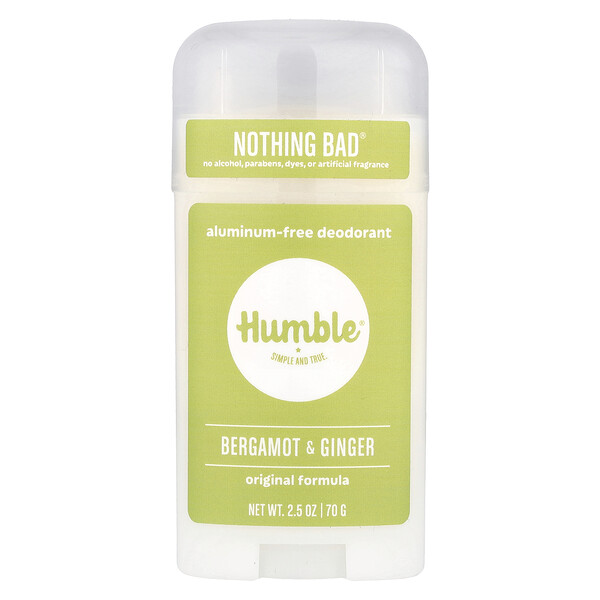 Aluminum-Free Deodorant, Bergamot & Ginger , 2.5 oz (70 g) Humble Brands