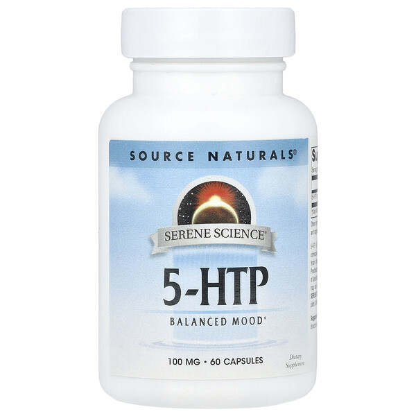 Serene Science®, 5-HTP, 100 mg, 60 Capsules (Капсулы) Source Naturals