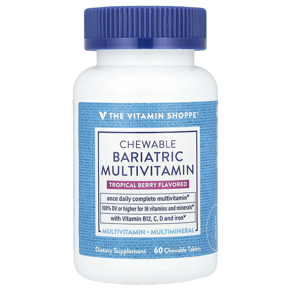 Chewable Bariatric Multivitamin, Tropical Berry, 60 Chewable Tablets (Жевательные таблетки) The Vitamin Shoppe