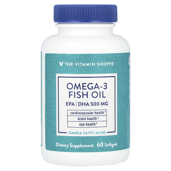 Omega-3 Fish Oil, EPA/DHA 500 mg, 60 Softgels (Мягкие капсулы) The Vitamin Shoppe