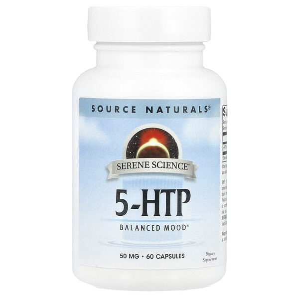 Serene Science®, 5-HTP, 100 mg, 60 Capsules (Капсулы) (50 mg per Capsule) Source Naturals