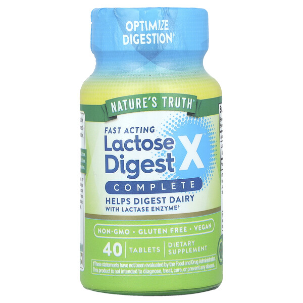 Fast Acting Lactose Digest X™ Complete, 40 Tablets (Таблетки) Nature's Truth