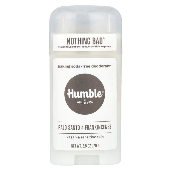 Baking Soda-Free Deodorant, Palo Santo & Frankincense , 2.5 oz (70 g) Humble Brands