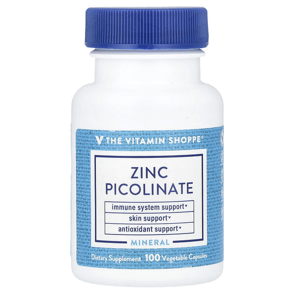 Zinc Picolinate , 100 Vegetable Capsules (Растительные капсулы) The Vitamin Shoppe